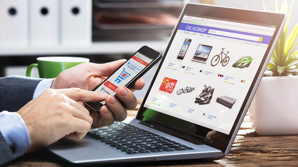 ecommerce website on a website and mobile